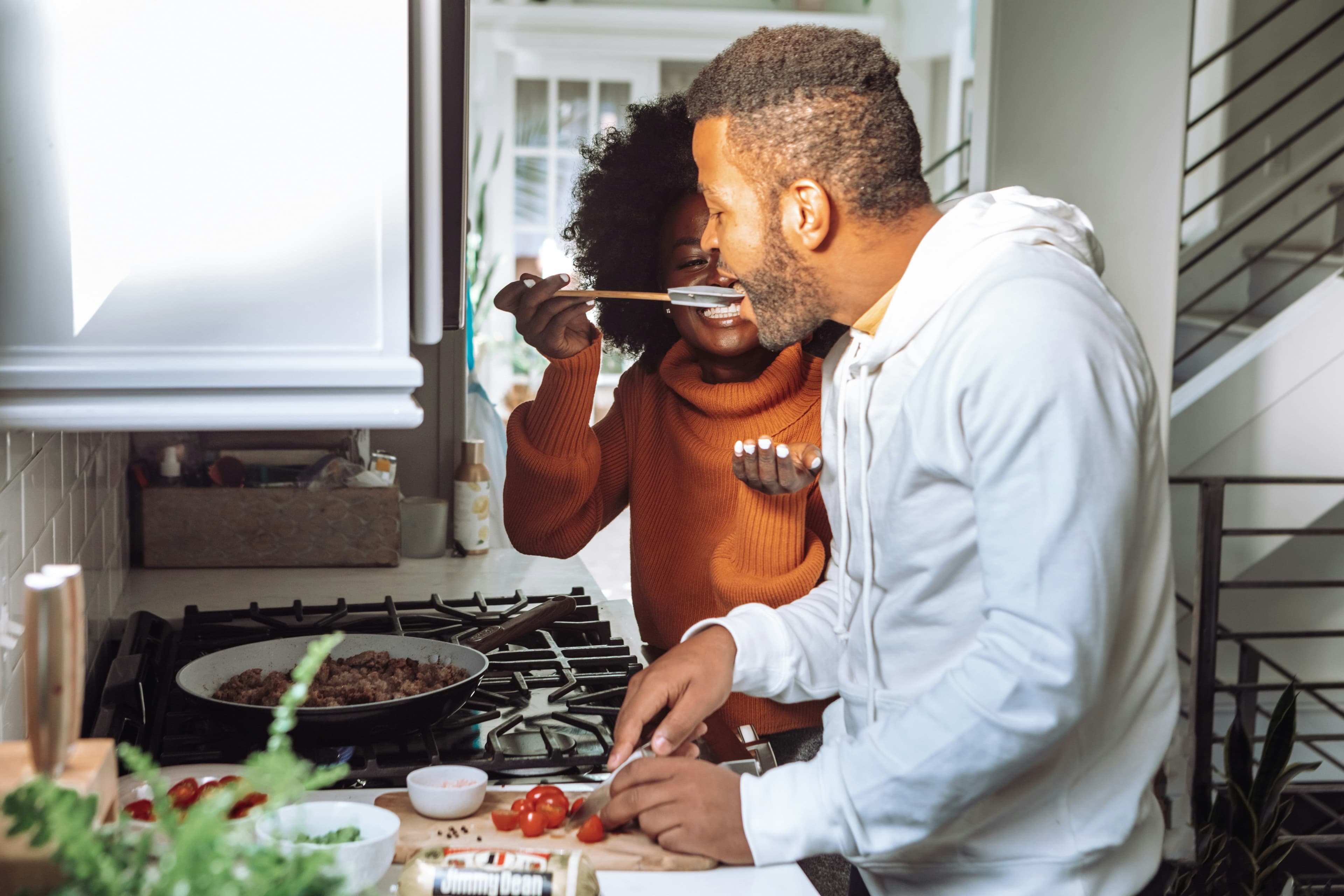 Family enjoying cooking together