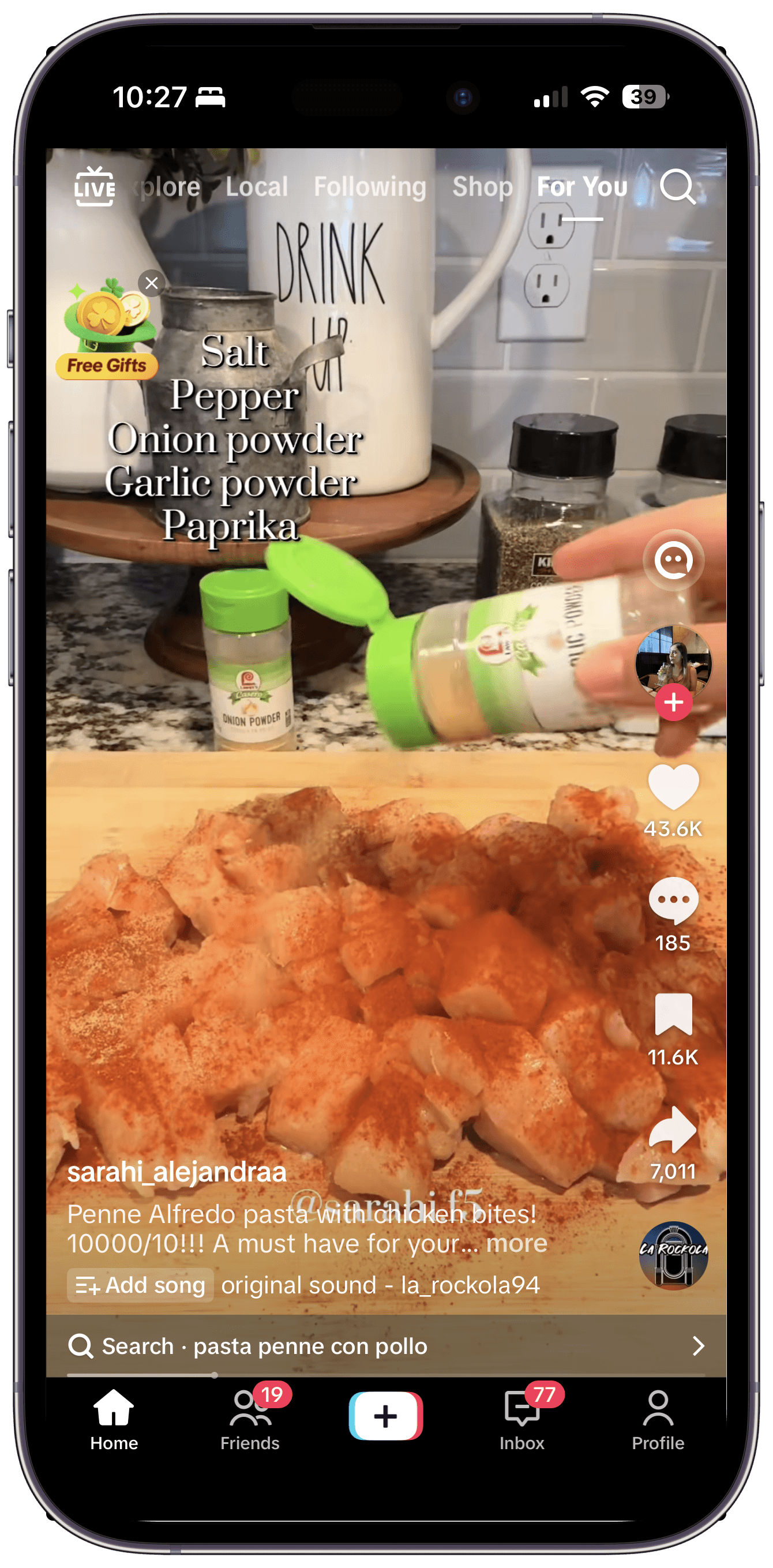 An Instagram recipe video with ingredient text overlaid on screen — the kind of text Deglaze now reads during import.