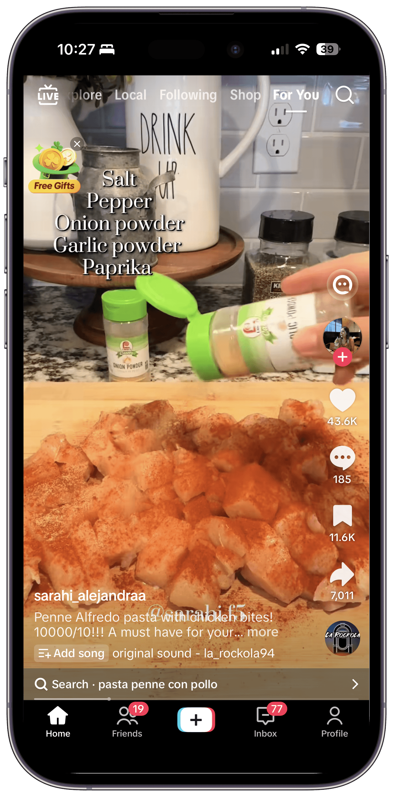 An Instagram recipe video with ingredient text overlaid on screen — the kind of text Deglaze now reads during import.